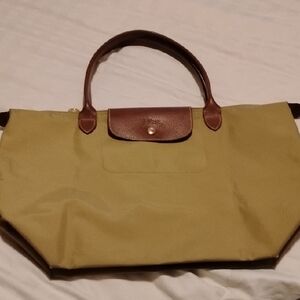 Longchamp Le Pliage Tote In Golden Tan
